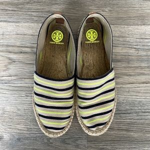 Used Tory Burch Striped Espadrille Flats Size 8